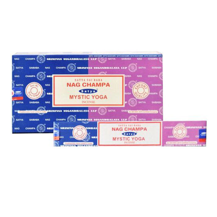 Satya | Nag Champa 16G Incense Display of 12 Incense Maple Craft Inc Yogic Meditation