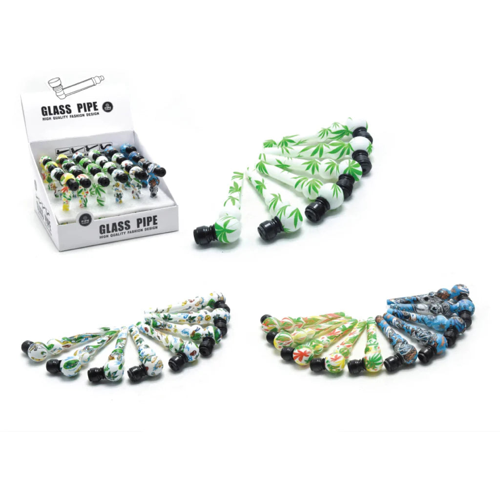 Glass pipe with Cap Leafy Pattern (MST3006) Glass Pipe The MST