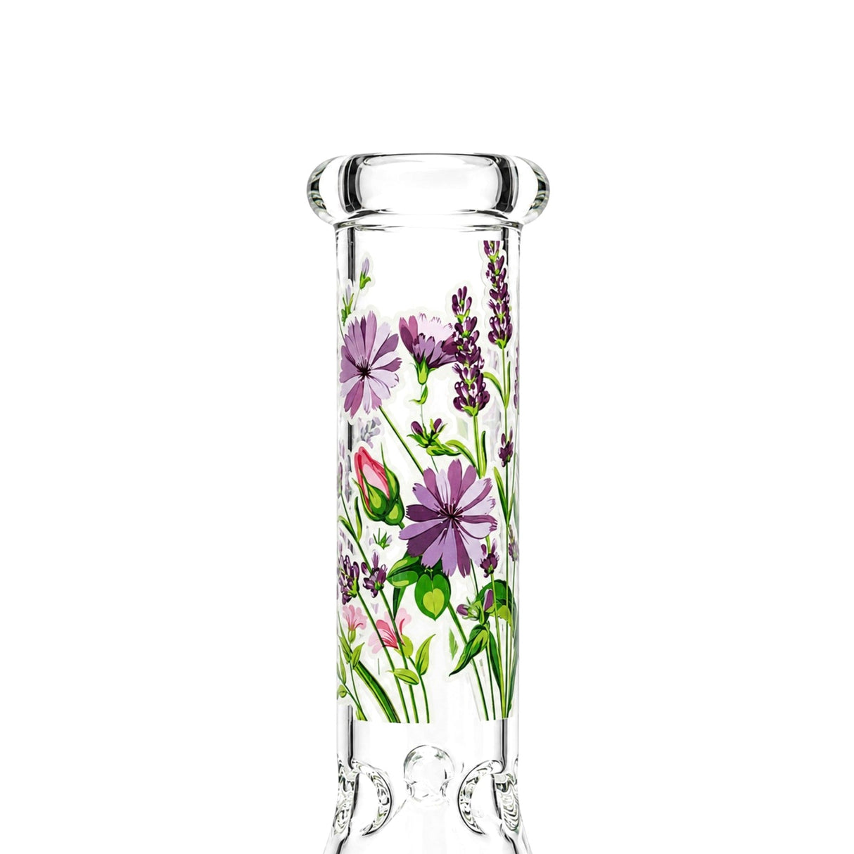 10" Glow-in-the-Dark Floral Beaker Bong Glass Bong Super Supplys Inc