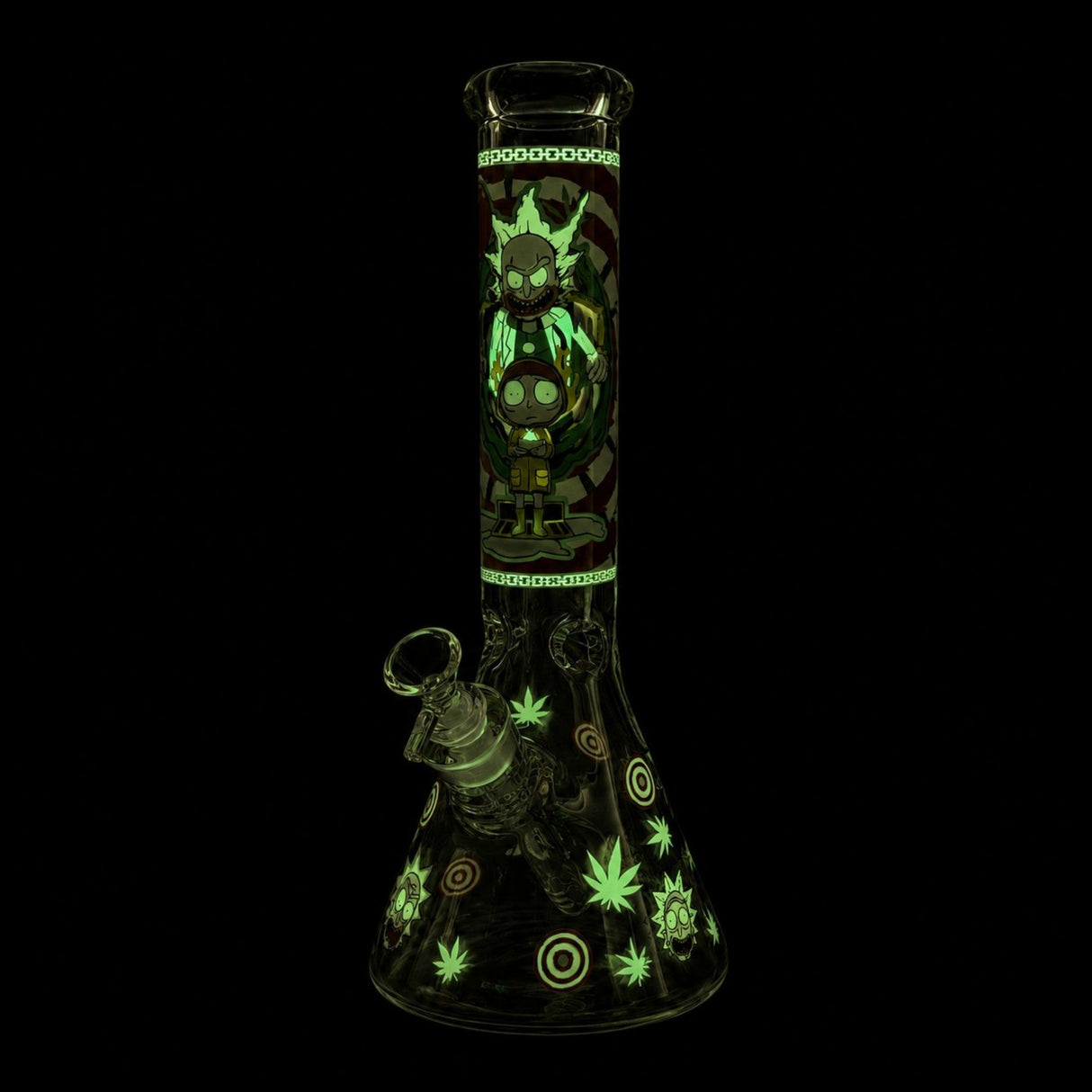 14" 7mm Interdimensional Glow Beaker Bong Glass Bong Super Supplys Inc