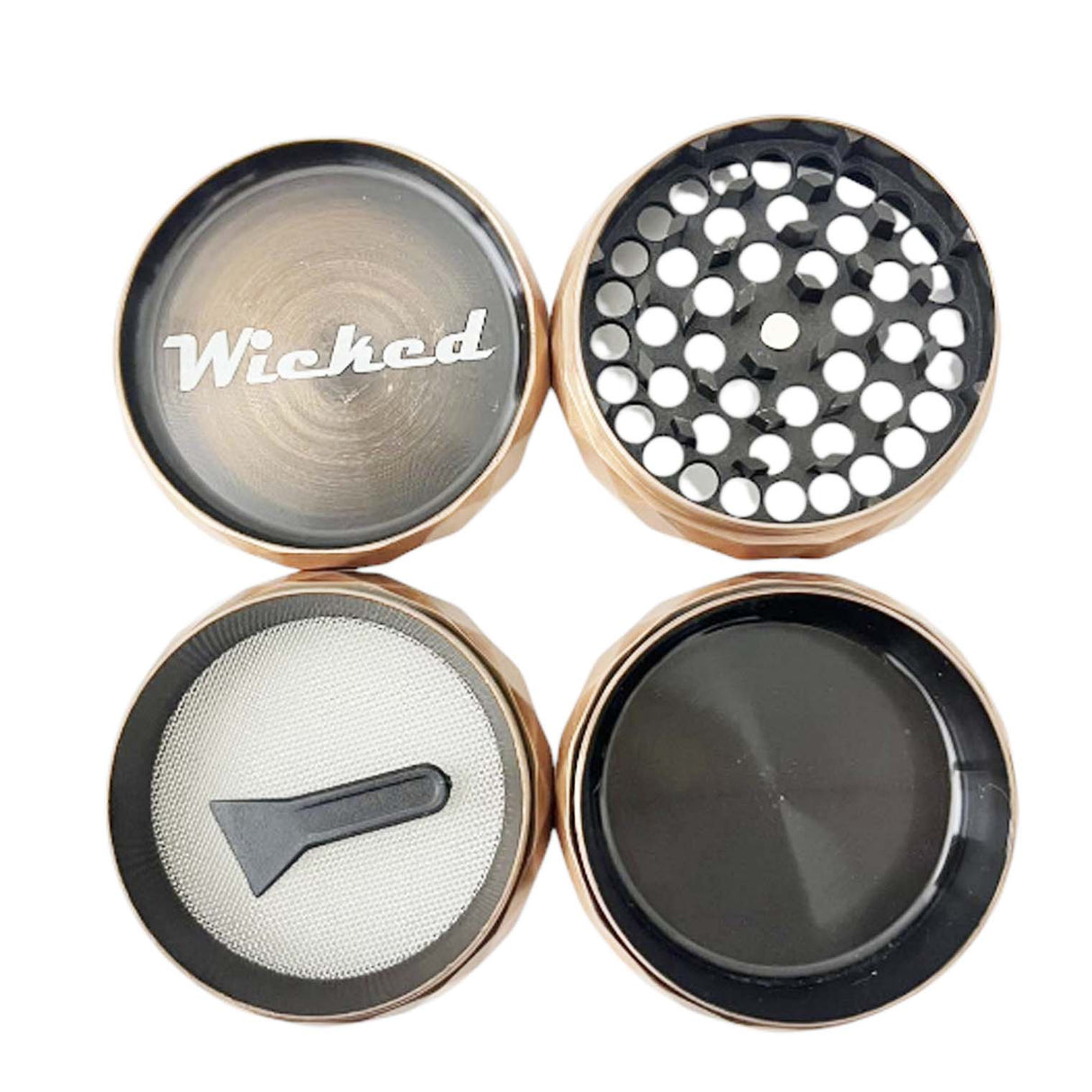 Wicked| 63*56mm 4 Parts Heavy Duty Zinc Grinder-6 CT