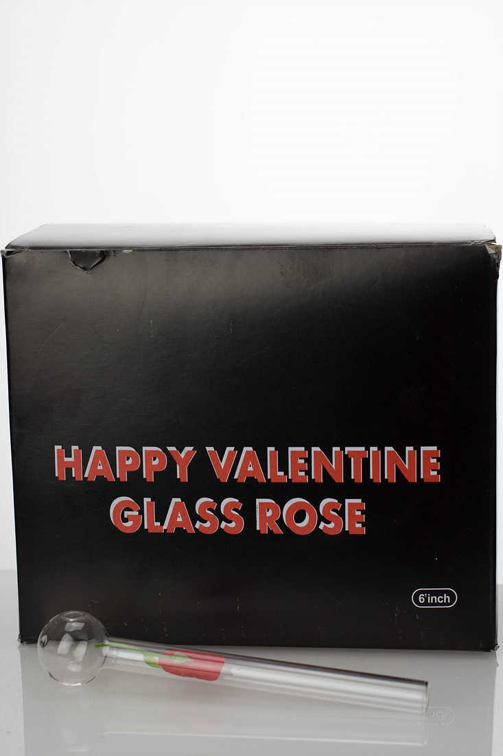 Happy valentine love rose Oil burner pipe Oil Burner ONE 6 inches Box