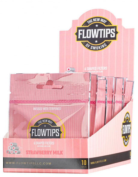 Flowtips Terpene Filter Tips - 25 ct. Bag - 10 ct. Display Filter Tip Flow-Tips Strawberry Milk