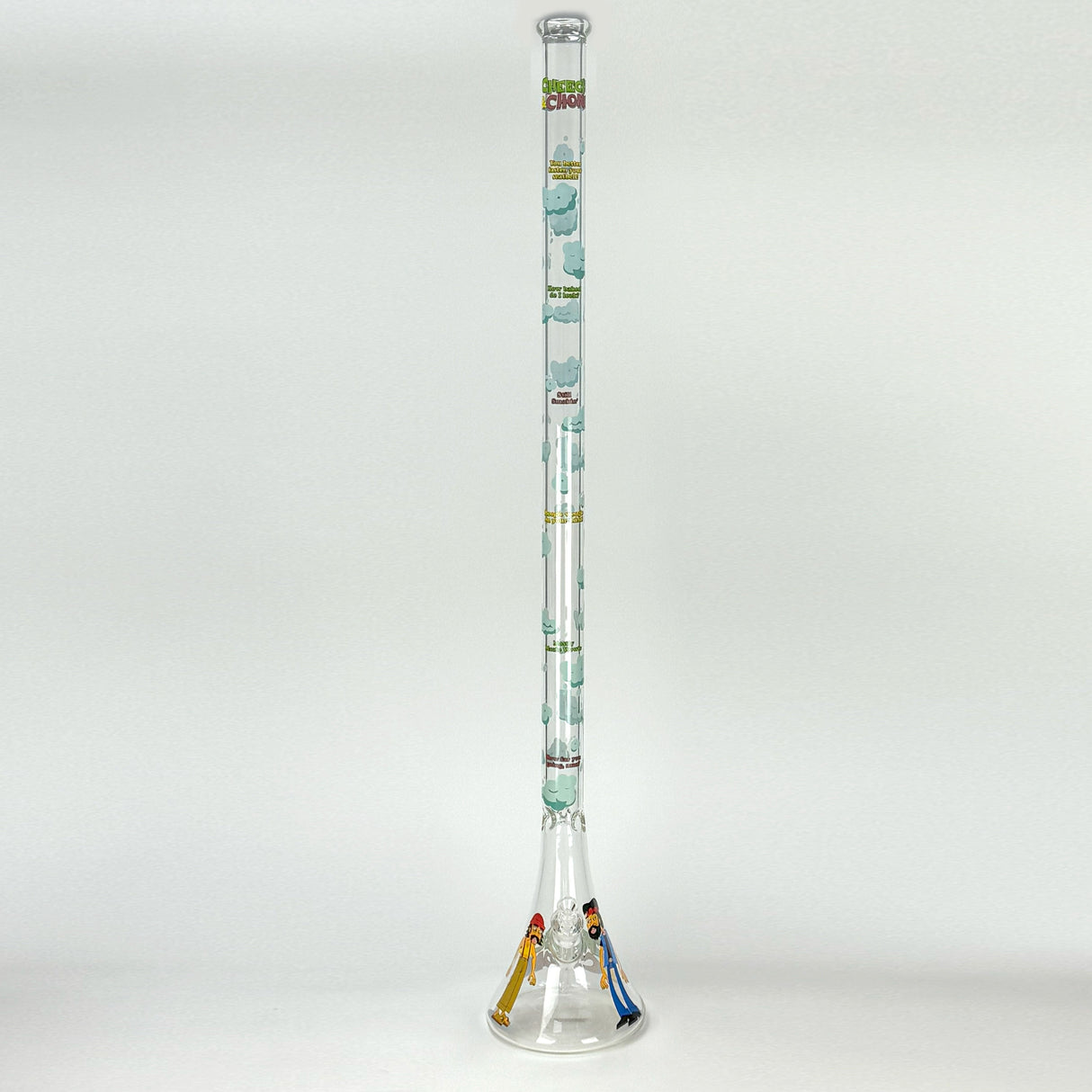 Cheech & Chong® Glass | 48" Tall 7mm Thick How High Are You Bell Base Water Pipe Glass Bong West Coast Gifts