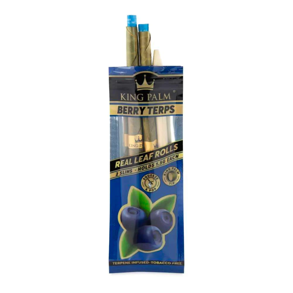 King Palm | 2 slim Hand-Rolled with flavor tips Box of 15 Leaf Wrap Cannatron