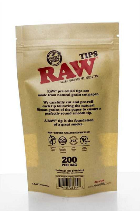 Raw Rolling paper pre-rolled filter tips 200 Filter Tip ONE