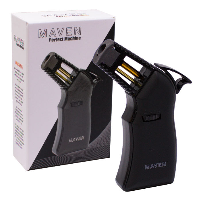 Maven Perfect Machine Windproof Torch Lighters - Single Torch Maple Craft Inc Black