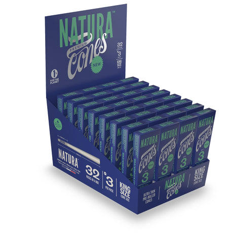 Natura – Ultra Thin Pre-Rolled Cones Box of 32 Pre-rolled Cone (Display Pack) NATURA King Size (3 Pack)