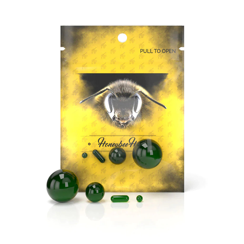 Honeybee Herb | DAB MARBLE SETS - 4 PIECE Cap · Dabber · Insert · Clip · Nail Honeybee Herb