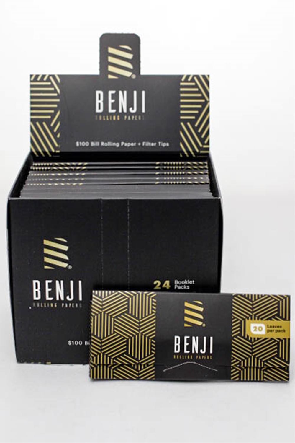 BENJI $100 BILL printed rolling paper + Filter Tips 1 - 1/4" Size ONE