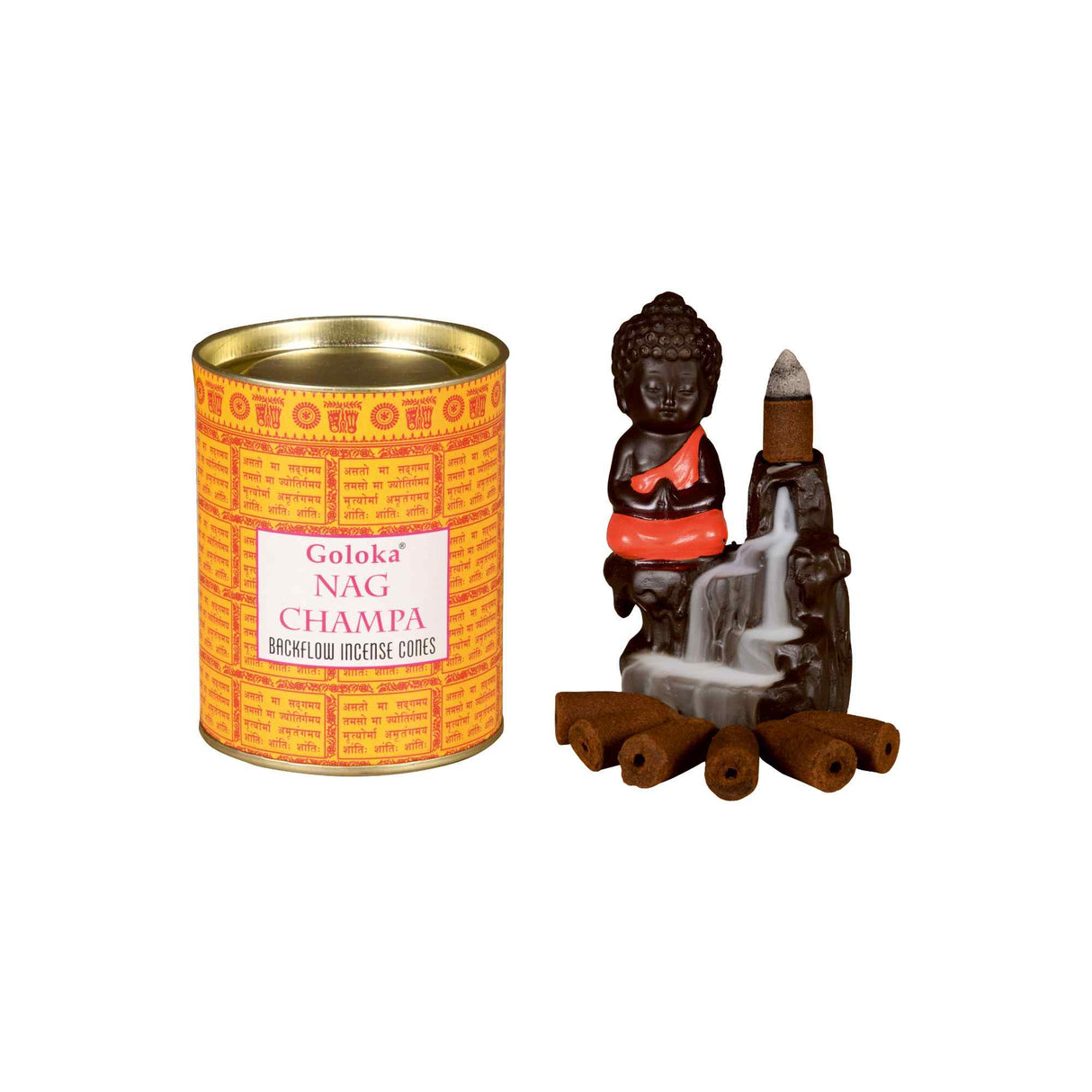Goloka | Backflow Incense Cones 1.5" Pack of 6 Incense SunGlow Goloka Nag Champa Backflow Incense Cones