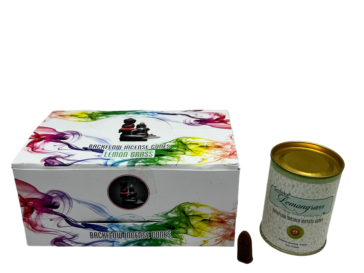 Goloka | Backflow Incense Cones 1.5" Pack of 6 Incense SunGlow Goloka Lemon Grass Backflow Incense Cones