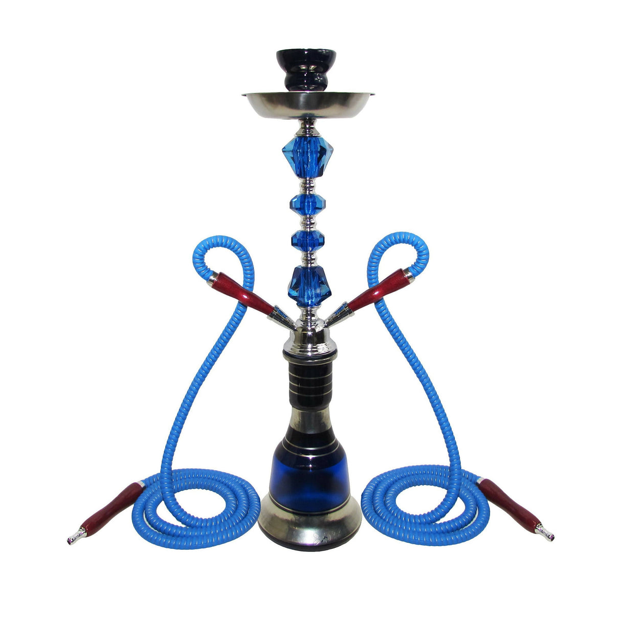 Zebra Flagship 2 Hose Hookah 28" Tall Hookah Jatiimports LLC BLUE