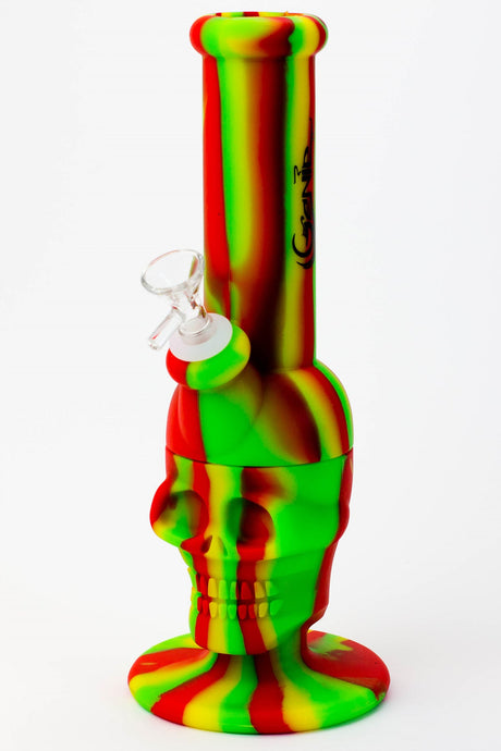 11" Genie skull multi colored detachable silicone water bong Silicone Bong ONE RASTA