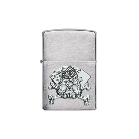 Zippo 49293 Card Skull Emblem Design Zippo Lighter ONE