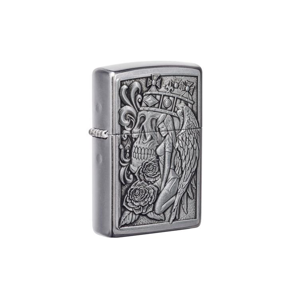 Zippo 49442 Skull and Angel Emblem Design Zippo Lighter ONE