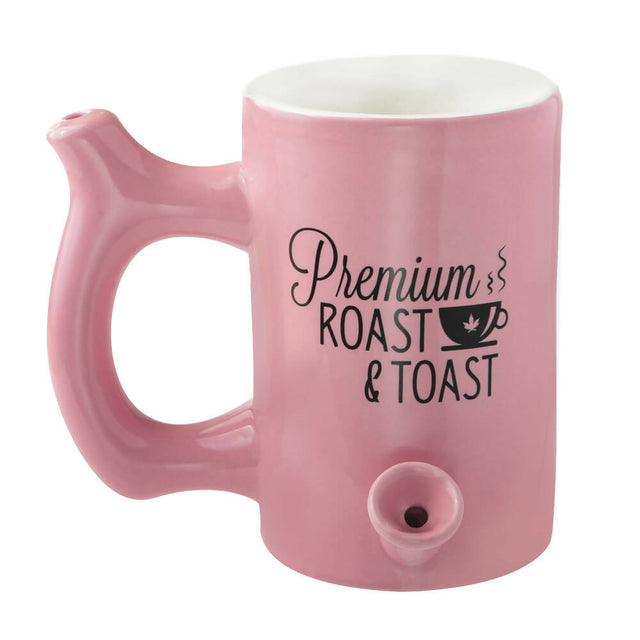 PINK ROAST & TOAST PIPE MUG WITH BLACK PRINT Mug Pipe Roast and Toast Gifts