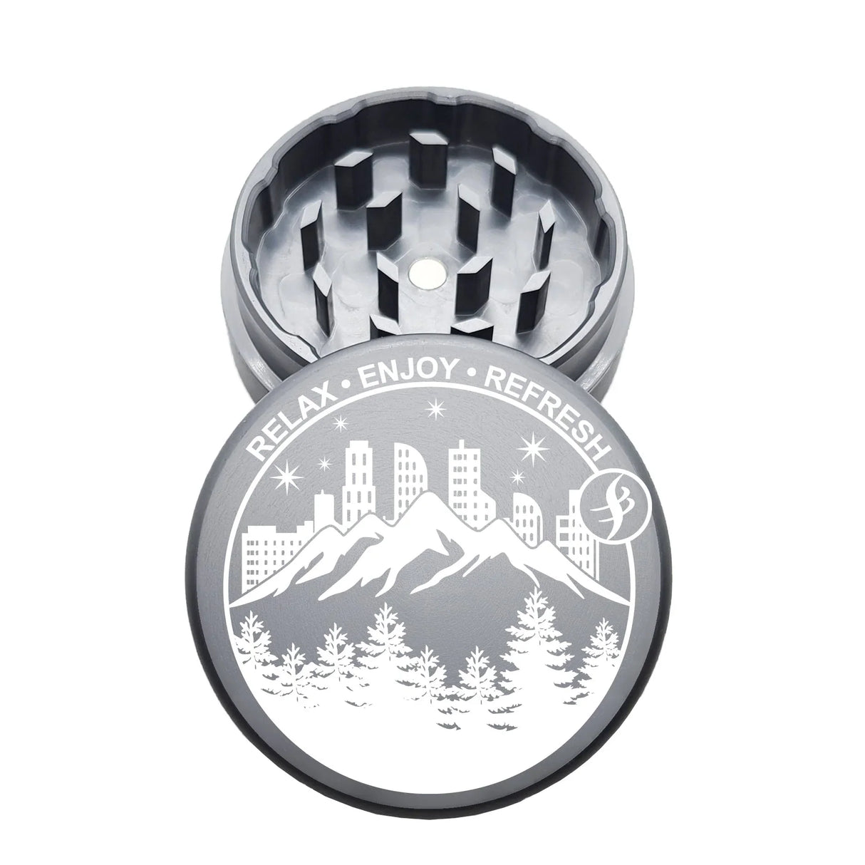 4SCORE®️ x Tahoe Grinder Co. USA made 2 PCS Herb Grinder - Limited Edition Regular Grinder 4SCORE™ Grey-City