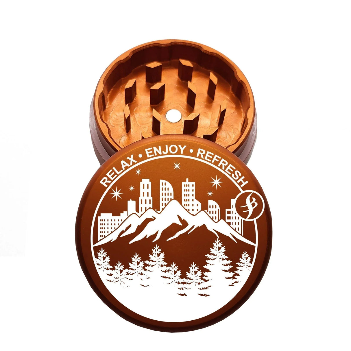 4SCORE®️ x Tahoe Grinder Co. USA made 2 PCS Herb Grinder - Limited Edition Regular Grinder 4SCORE™ Orange-City
