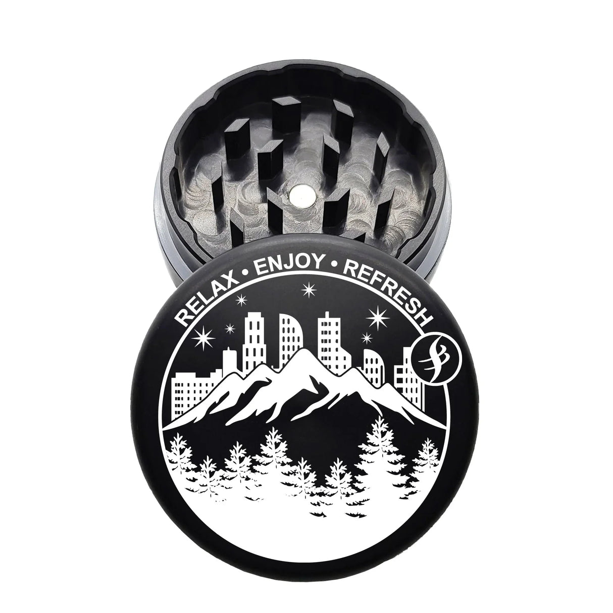 4SCORE®️ x Tahoe Grinder Co. USA made 2 PCS Herb Grinder - Limited Edition Regular Grinder 4SCORE™ Black-City