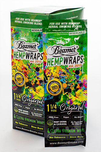 Beamer 1 1/4 SIZE vegan hemp wraps box Leaf Wrap ONE