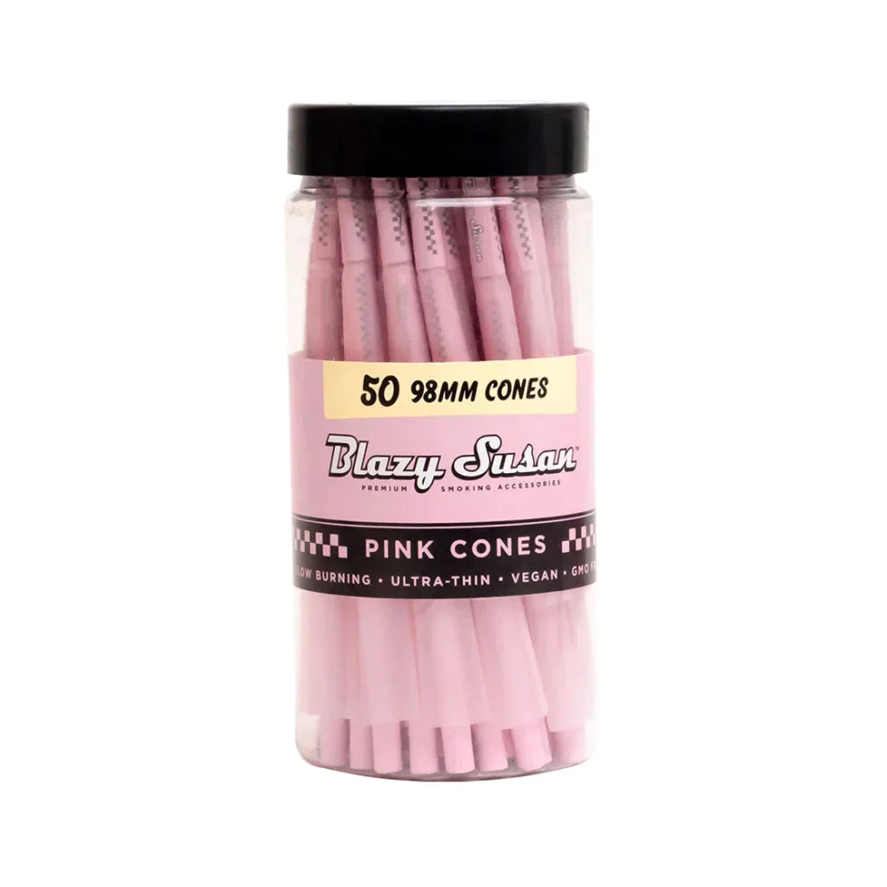 Blazy Susan | Pink 98mm Cones Pack of 50 Pre-rolled Cone (Bulk / Tower) ONE