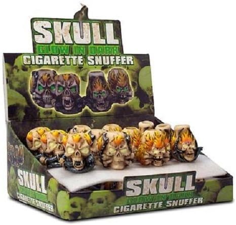 Snuffer Skull Glow in the Dark 24display Plastic Ashtray NIBO Distribution