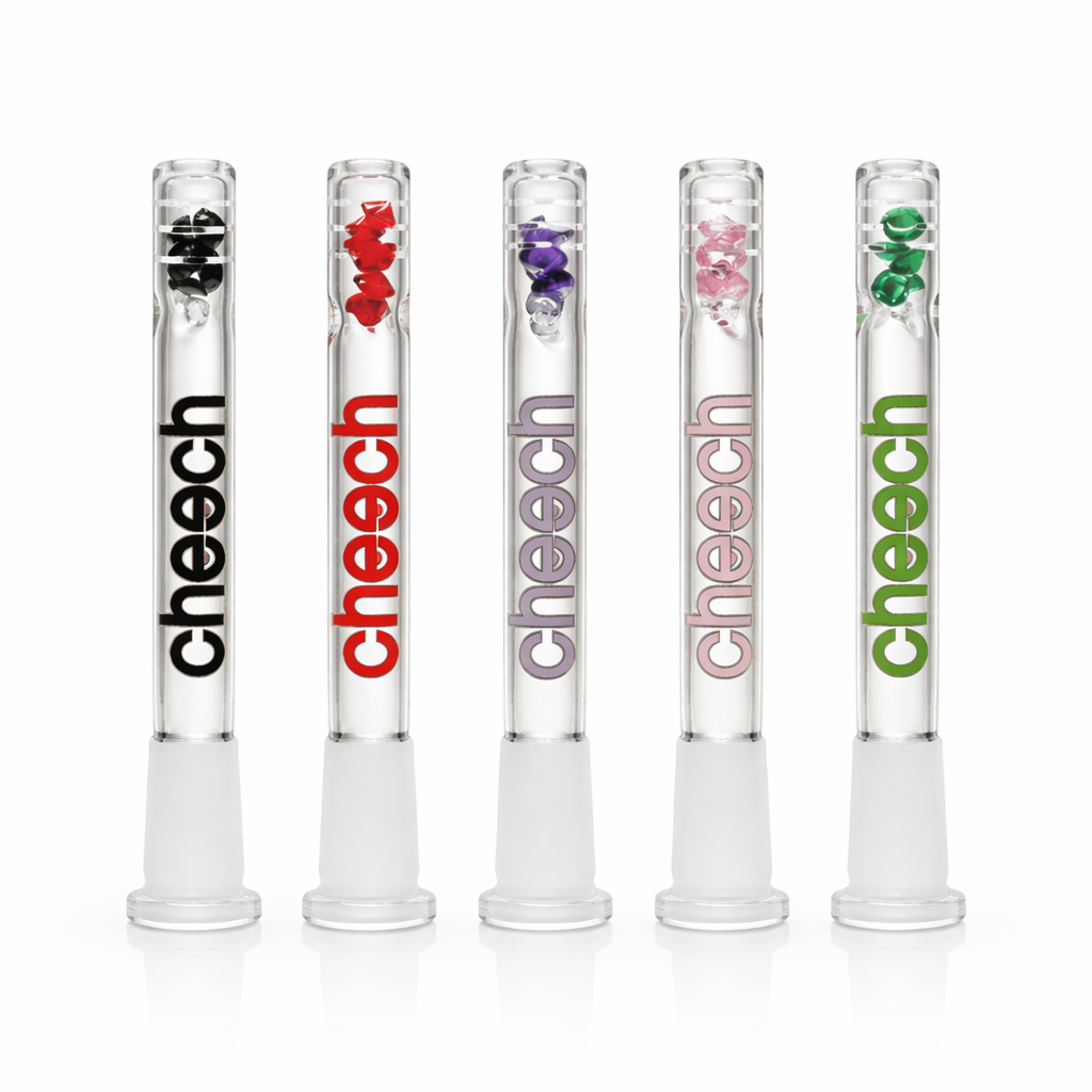 Cheech | 5.5" Diamond Downstems with Diffusion Cuts Downstem · Bowlstem Smoking Cat Distribution