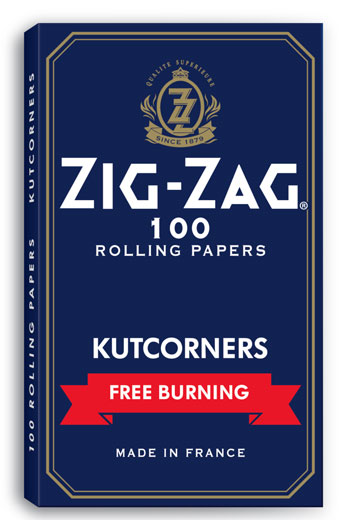 Zig Zag Free burning Blue Papers Kutcorners Single Wide Size ONE