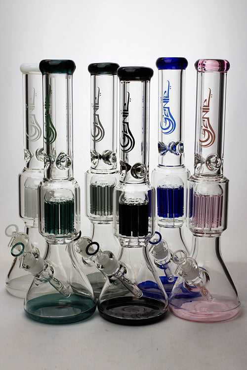 17.5" Genie 10-arm 9 mm colored bottom glass bong ( GE4180 ) Glass Bong ONE