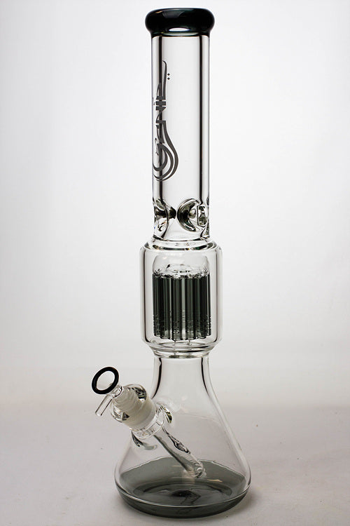 17.5" Genie 10-arm 9 mm colored bottom glass bong ( GE4180 ) Glass Bong ONE Grey