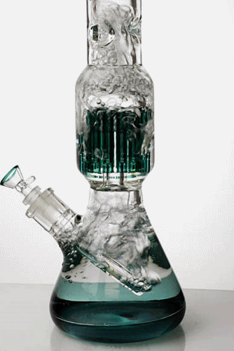 17.5" Genie 10-arm 9 mm colored bottom glass bong ( GE4180 ) Glass Bong ONE