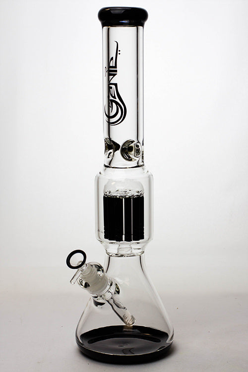 17.5" Genie 10-arm 9 mm colored bottom glass bong ( GE4180 ) Glass Bong ONE Black
