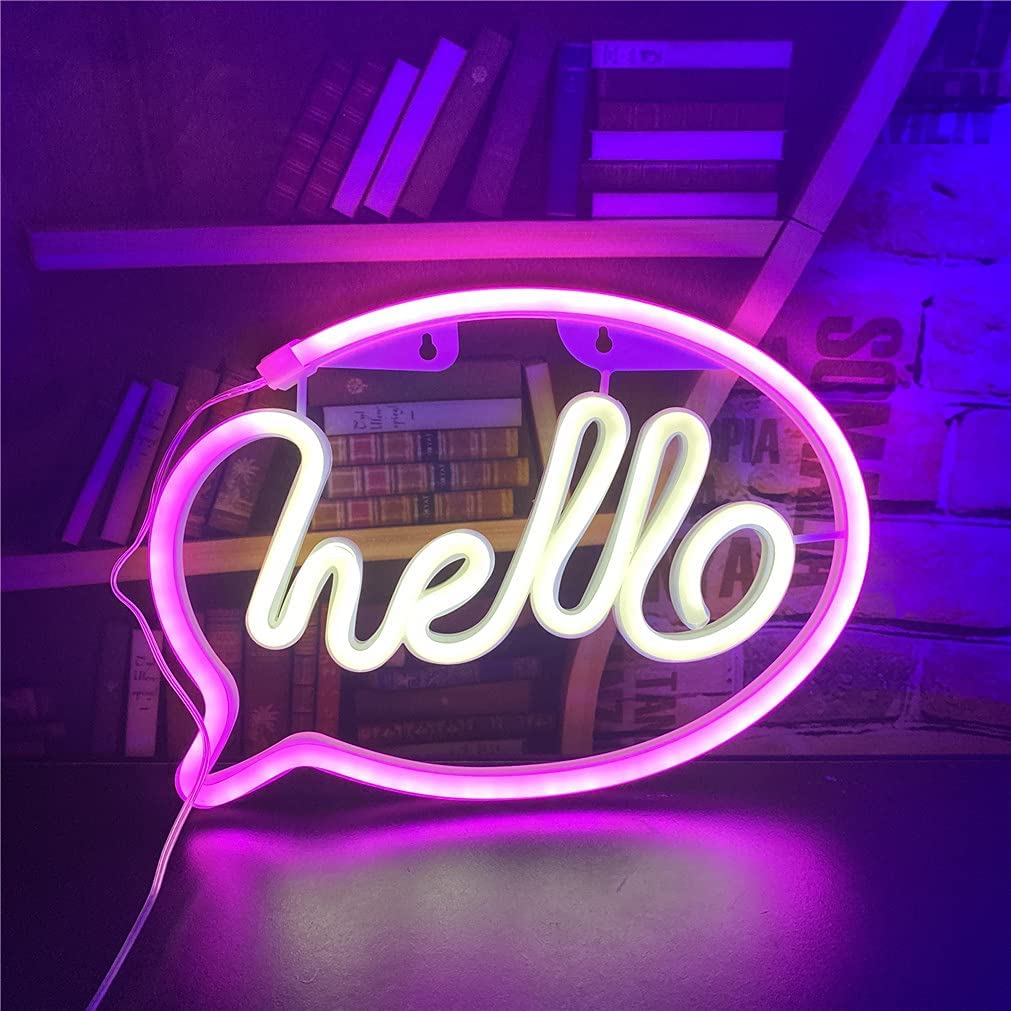 LED Neon Signs Flag · Sign Every Weekend Hello_10.5"W x 7.5"H