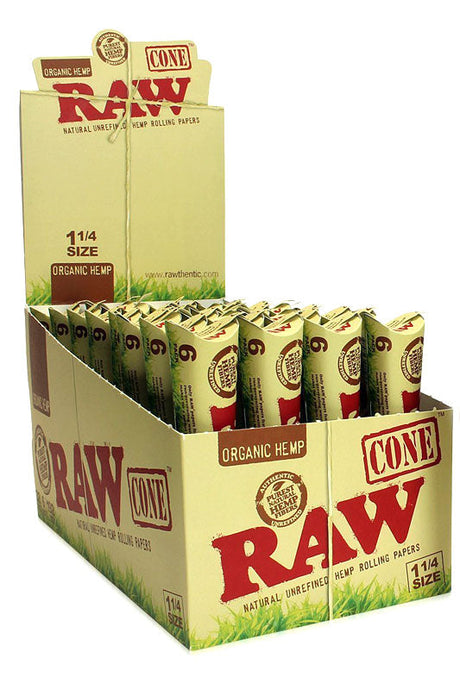 Raw organic cone 1 1/4 Pre-rolled Cone (Display Pack) ONE