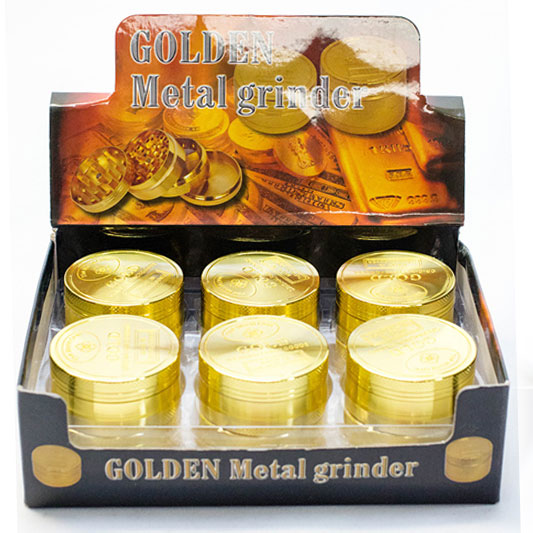 Gold 3 Parts 50mm Herb Grinder Display Pack Super Supplys Inc