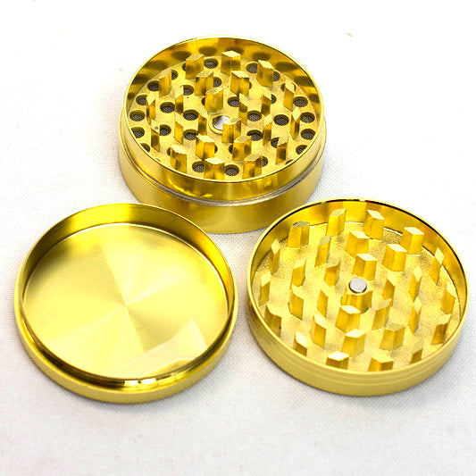Gold 3 Parts 50mm Herb Grinder Display Pack Super Supplys Inc