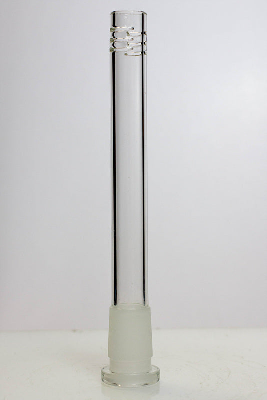 Glass open ended 6 slits downstem Downstem · Bowlstem ONE 5 3/4 inches