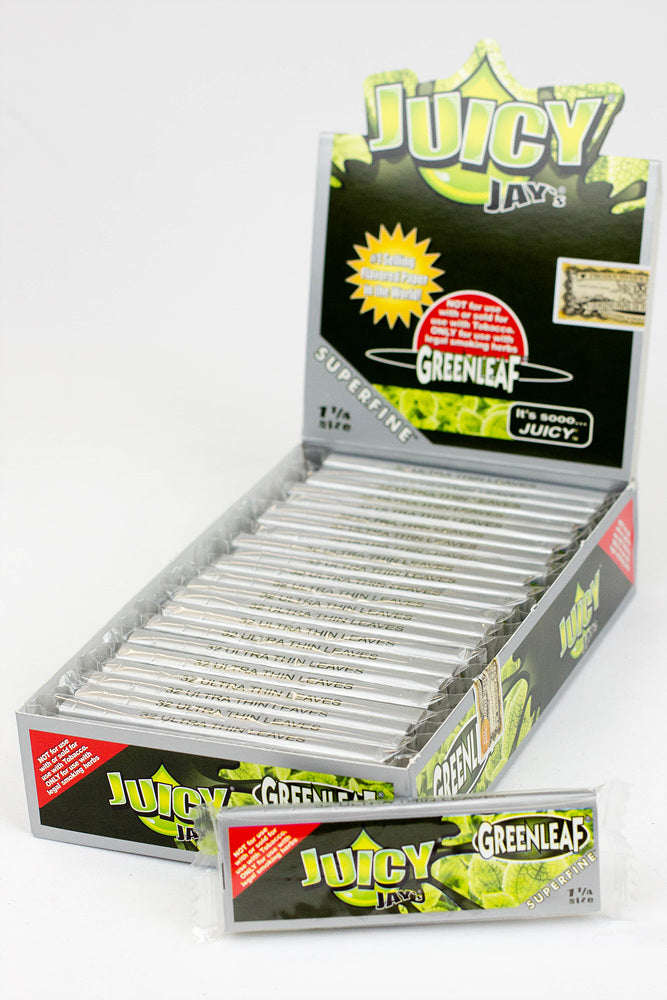 Juicy Jay's Superfine flavored hemp Rolling Papers 1 - 1/4" Size ONE Greenleaf
