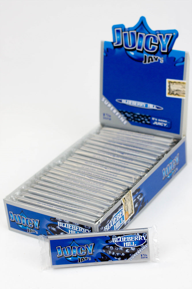 Juicy Jay's Superfine flavored hemp Rolling Papers 1 - 1/4" Size ONE Blueberry Hill