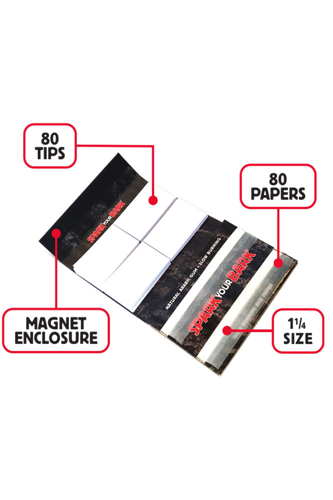 BIGBARK Slow burning RICE Rolling paper - 20 packs 1 - 1/4" Size Big Bark Rolling Papers & Pre Roll Cones