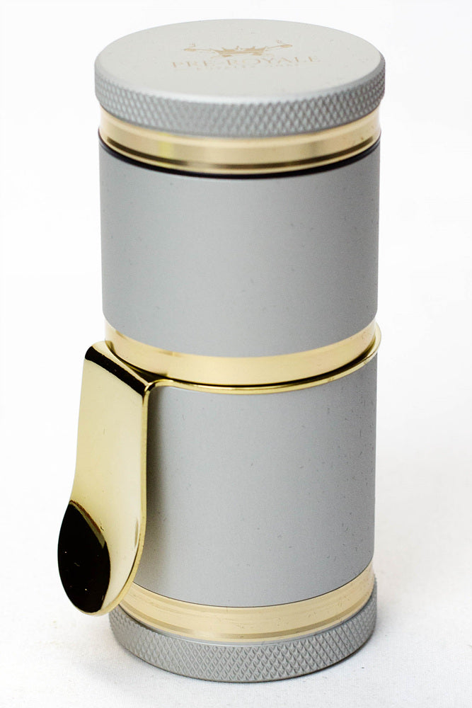 Mini Royale G Luxury Herb Grinder Metal Anodized Aerospace Aluminum Herb Saver Grinder Pre-Royale Grinder Diamond White