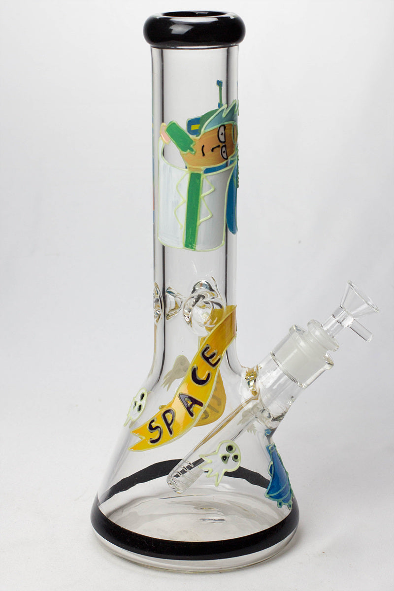 13" Glow in the dark hand painted 7 mm glass water bong Glass Bong BANKA