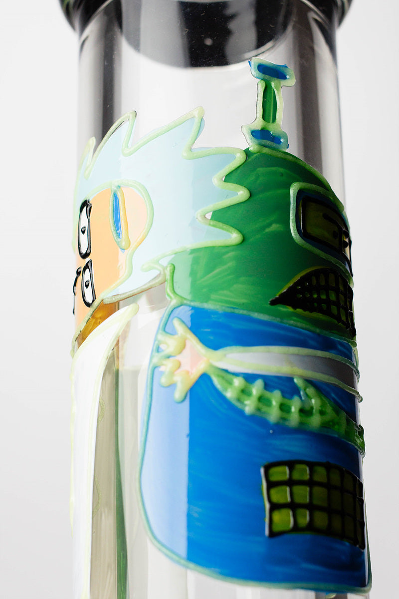 13" Glow in the dark hand painted 7 mm glass water bong Glass Bong BANKA