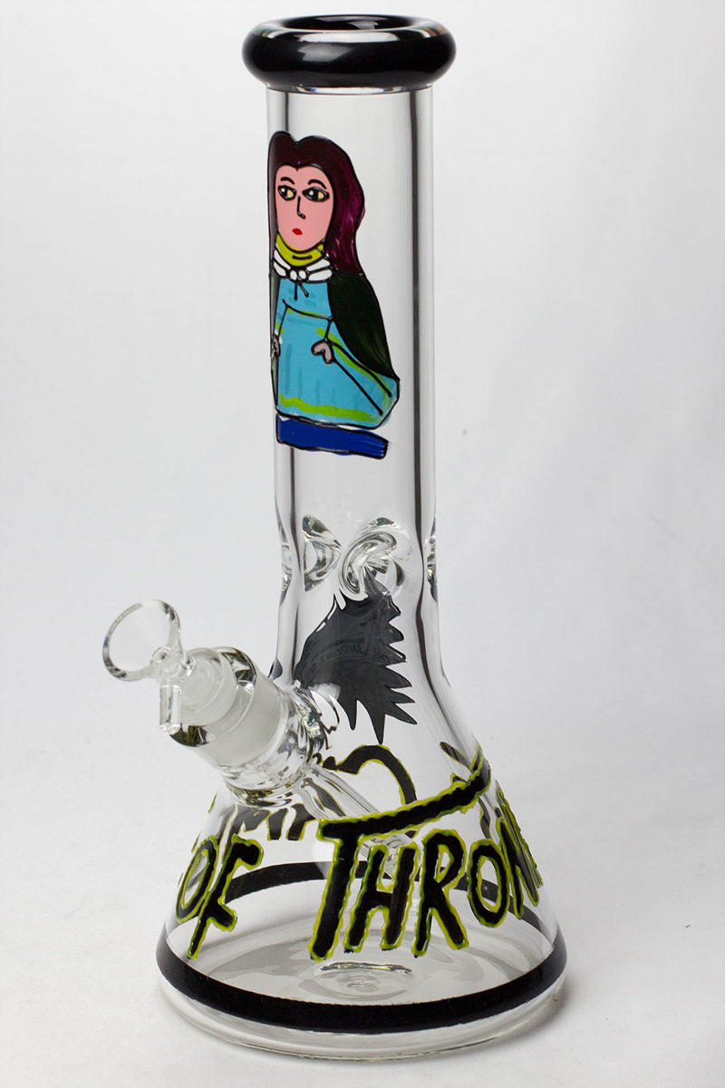 13" Glow in the dark hand painted 7 mm glass water bong Glass Bong BANKA Graphic B