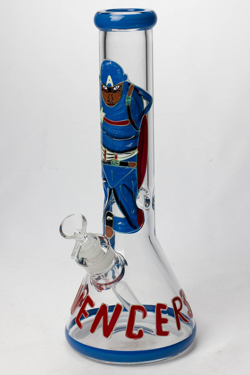 13" Glow in the dark hand painted 7 mm glass water bong Glass Bong BANKA Graphic C