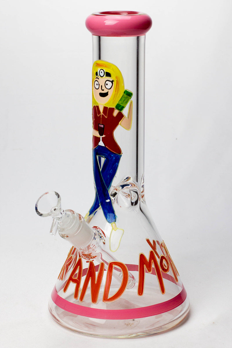 13" Glow in the dark hand painted 7 mm glass water bong Glass Bong BANKA Graphic E