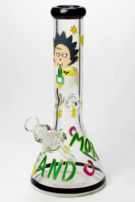 13" Glow in the dark hand painted 7 mm glass water bong Glass Bong BANKA Graphic G