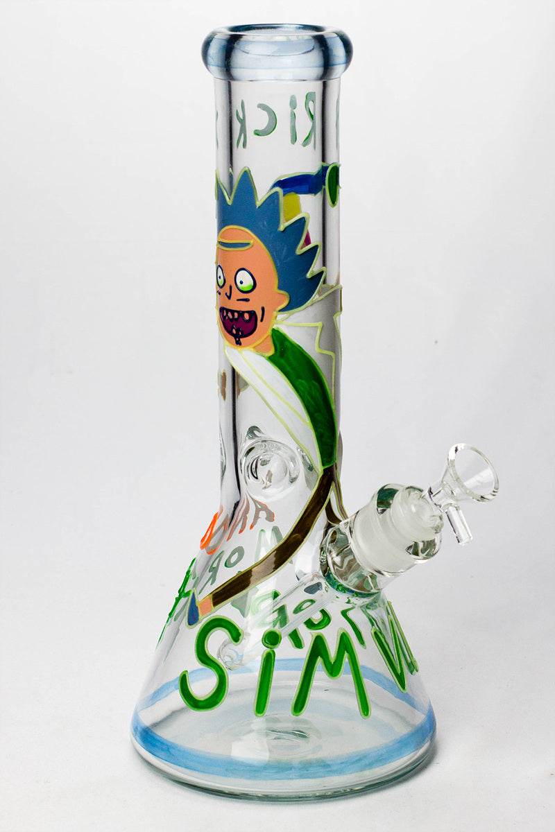 13" Glow in the dark hand painted 7 mm glass water bong Glass Bong BANKA Graphic H