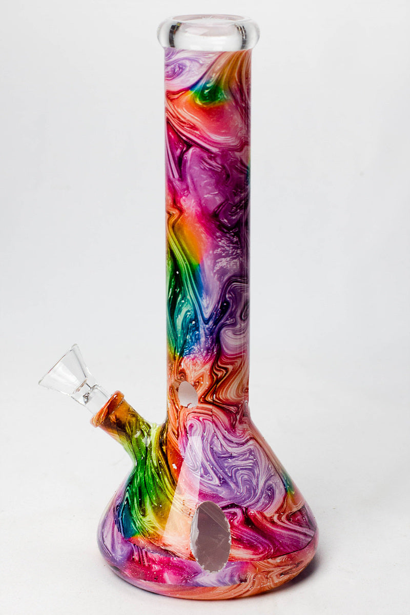 10" Graphic wrap glass water pipe Glass Bong BANKA
